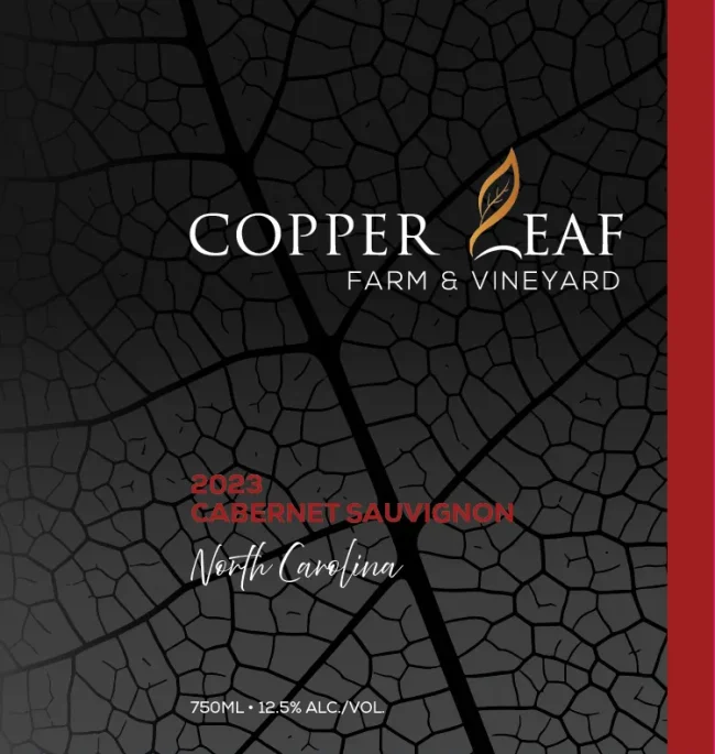 Copper Leaf Farm and Vineyard 2023 Cabernet Sauvignon bottle label