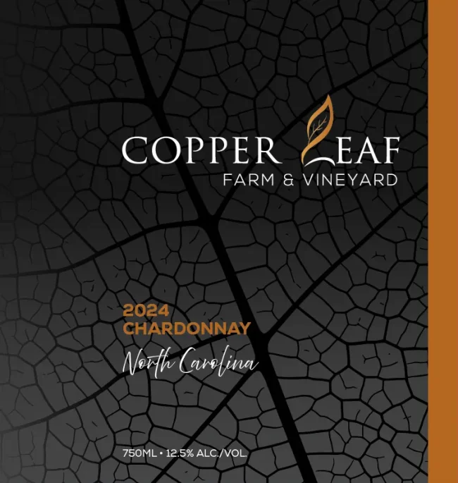 Copper Leaf Farm and Vineyard 2024 Chardonnay bottle label