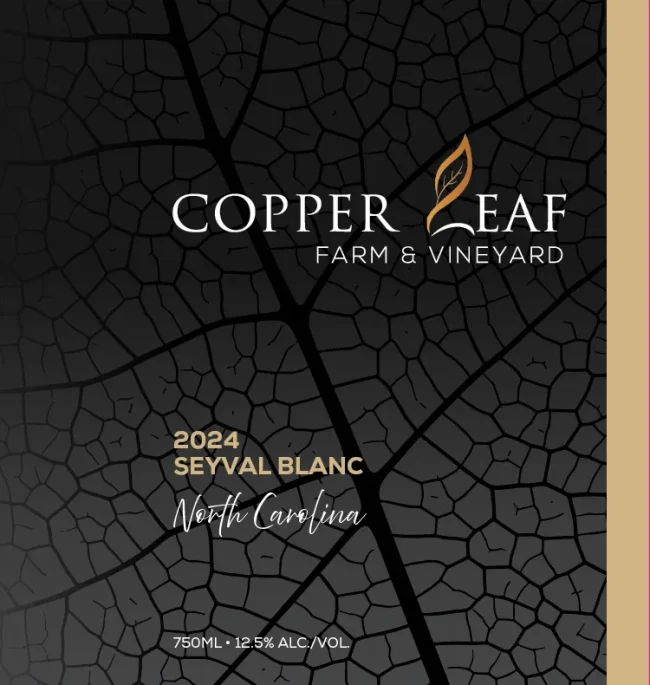 Copper Leaf Farm and Vineyard 2024 Seyval Blanc bottle label