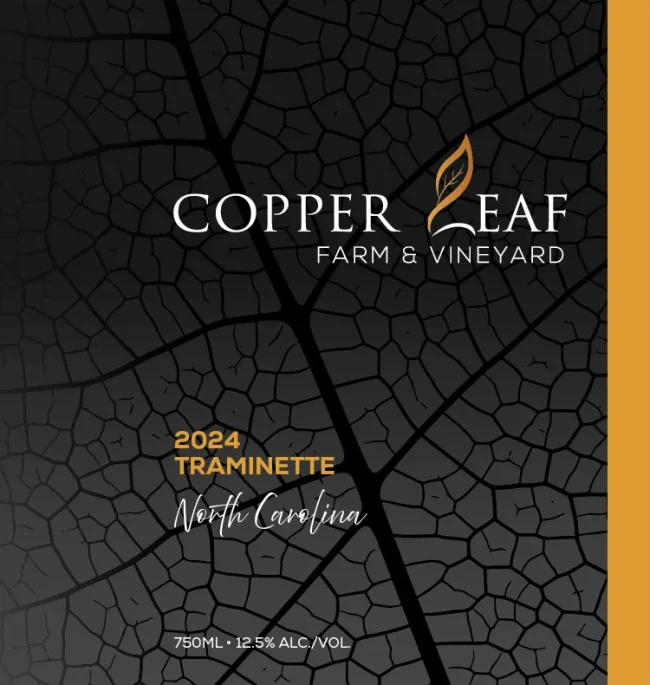 Copper Leaf Farm and Vineyard 2024 Traminette bottle label