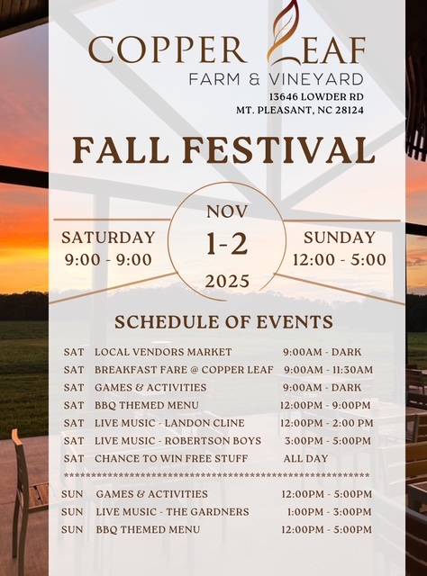 Fall Festival schedule of events